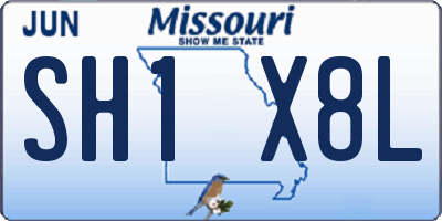 MO license plate SH1X8L