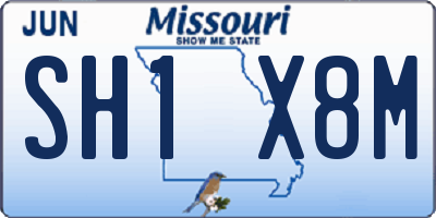 MO license plate SH1X8M