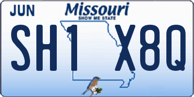 MO license plate SH1X8Q