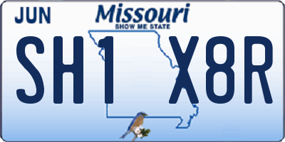MO license plate SH1X8R