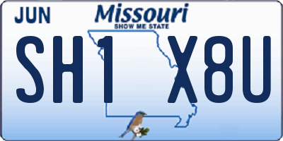 MO license plate SH1X8U