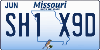MO license plate SH1X9D