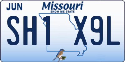 MO license plate SH1X9L