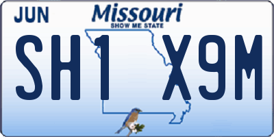 MO license plate SH1X9M