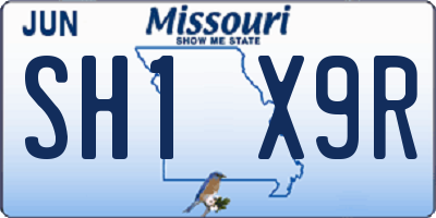 MO license plate SH1X9R