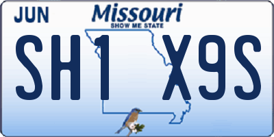 MO license plate SH1X9S
