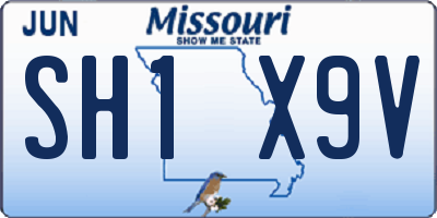 MO license plate SH1X9V