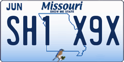 MO license plate SH1X9X