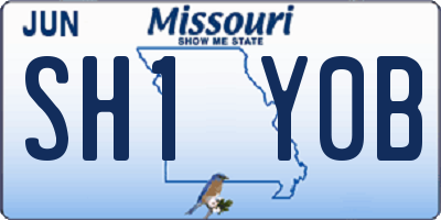MO license plate SH1Y0B