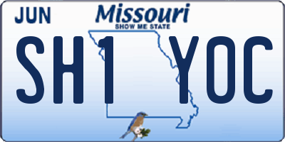 MO license plate SH1Y0C