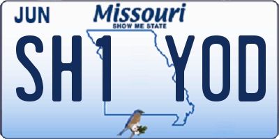 MO license plate SH1Y0D