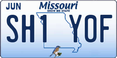 MO license plate SH1Y0F