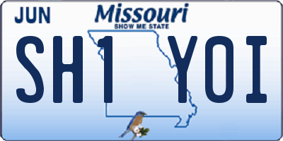 MO license plate SH1Y0I