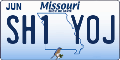 MO license plate SH1Y0J