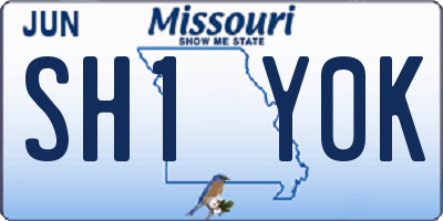 MO license plate SH1Y0K
