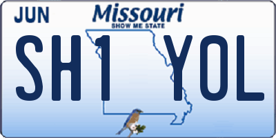 MO license plate SH1Y0L