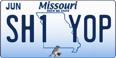 MO license plate SH1Y0P