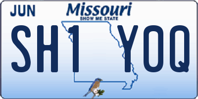 MO license plate SH1Y0Q