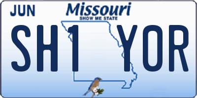 MO license plate SH1Y0R