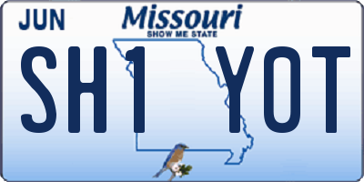 MO license plate SH1Y0T