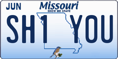 MO license plate SH1Y0U
