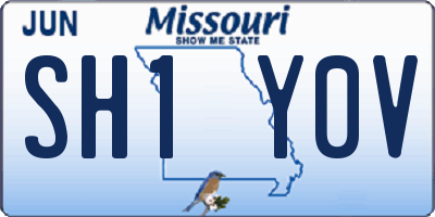 MO license plate SH1Y0V