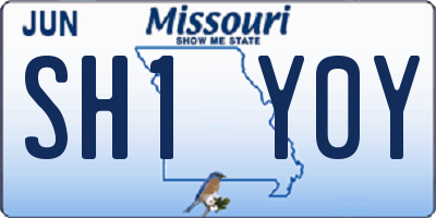 MO license plate SH1Y0Y