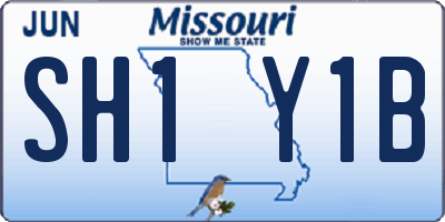 MO license plate SH1Y1B