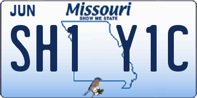 MO license plate SH1Y1C
