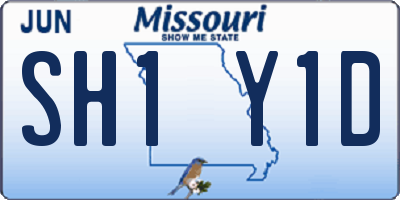 MO license plate SH1Y1D