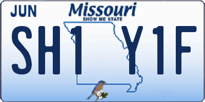 MO license plate SH1Y1F