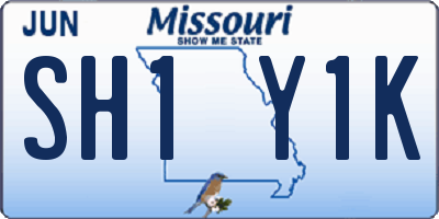MO license plate SH1Y1K