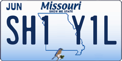 MO license plate SH1Y1L