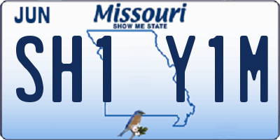 MO license plate SH1Y1M