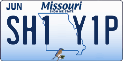 MO license plate SH1Y1P