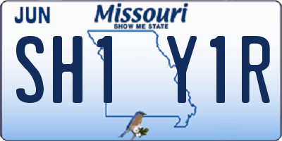 MO license plate SH1Y1R