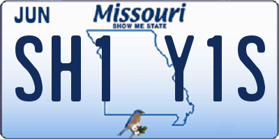 MO license plate SH1Y1S
