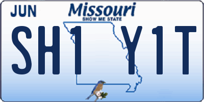 MO license plate SH1Y1T