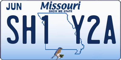 MO license plate SH1Y2A