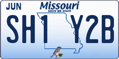MO license plate SH1Y2B