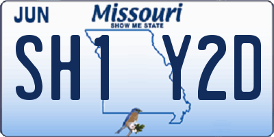 MO license plate SH1Y2D