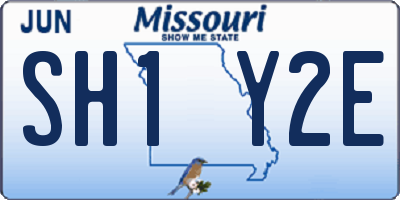 MO license plate SH1Y2E