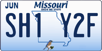 MO license plate SH1Y2F