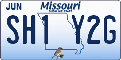 MO license plate SH1Y2G