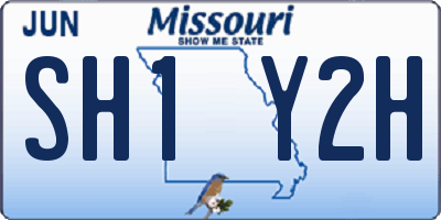 MO license plate SH1Y2H