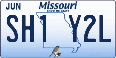 MO license plate SH1Y2L