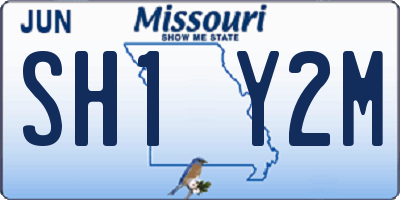 MO license plate SH1Y2M