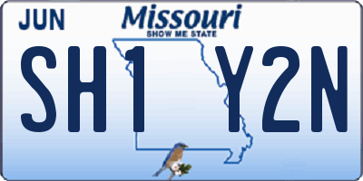 MO license plate SH1Y2N