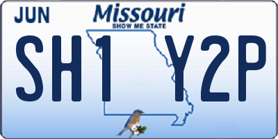 MO license plate SH1Y2P