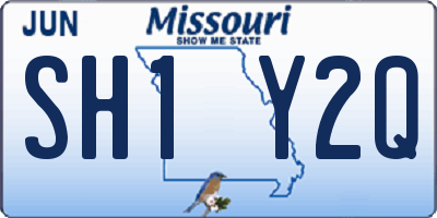 MO license plate SH1Y2Q